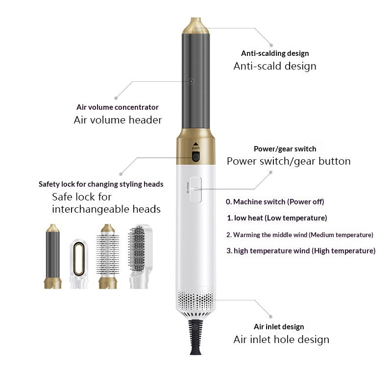 5-6 Combination Hot Air Comb - Multifunctional Cross-border Hair Dryer