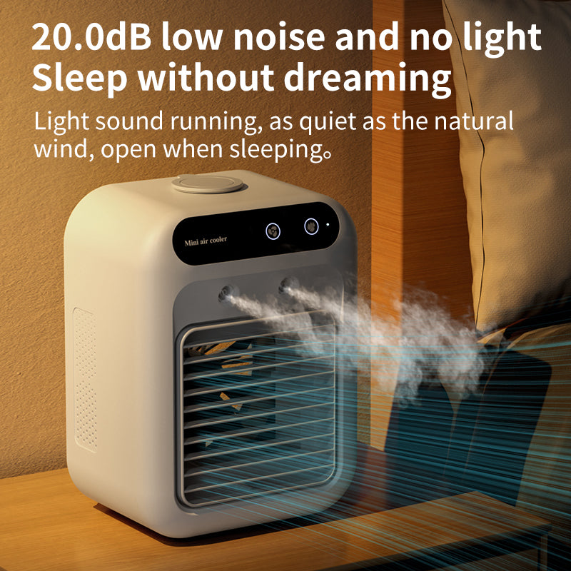 Portable Air Cooler With Mist Small Desktop Air Conditioner Fan, 3 In 1 Humidifying Cooling Fan For Home, Dorm And Office, Mobile Evaporative Cooler With Water Spray