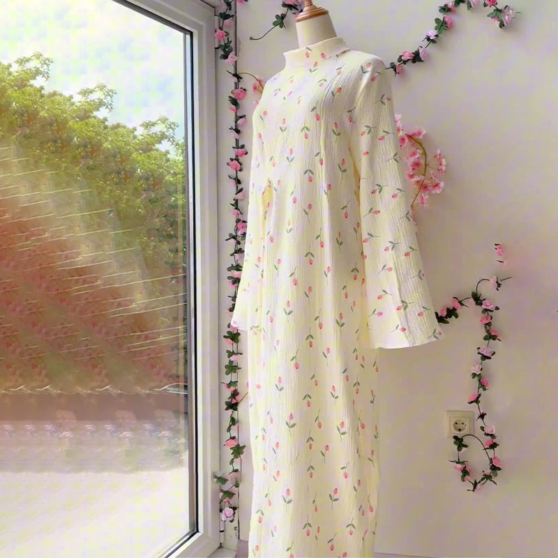 Women's Clothes Clothes Fresh Autumn Floral French Dress Women