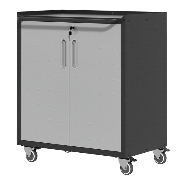Heavy-Duty Metal Garage Storage Cabinet With Wheels - Sturdy And Durable Tool Storage Cabinet For Garage, Office, And Home Organizer Solutions