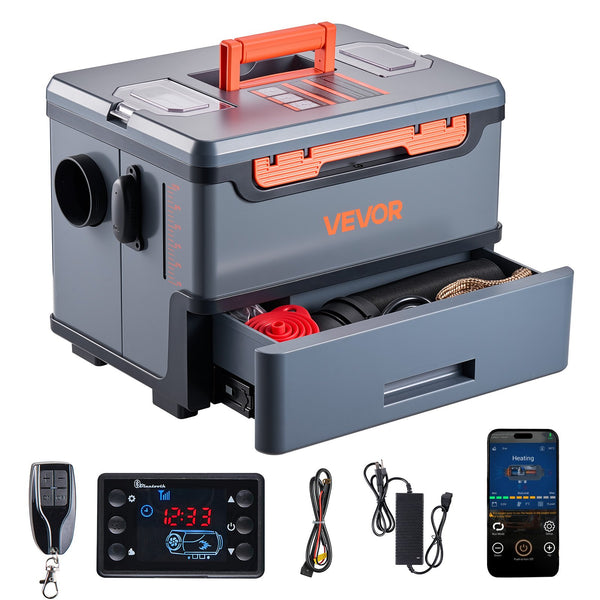 Dieselheizung 8 KW DC 12 V/24 V Tragbarer All In One Diesel-Lufterhitzer Mit Bluetooth-Steuerung & Fernbedienung & LCD-Bildschirm 5 L Kraftstofftank Für Lkw Wohnmobile