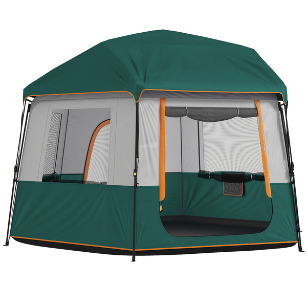 Campingzelt Für 4-6 Personen Stabil 3000mm Wasserdicht Familienzelt Mit Abnehmbarem Oberen Abdeckung UV30+ Schutz Grün