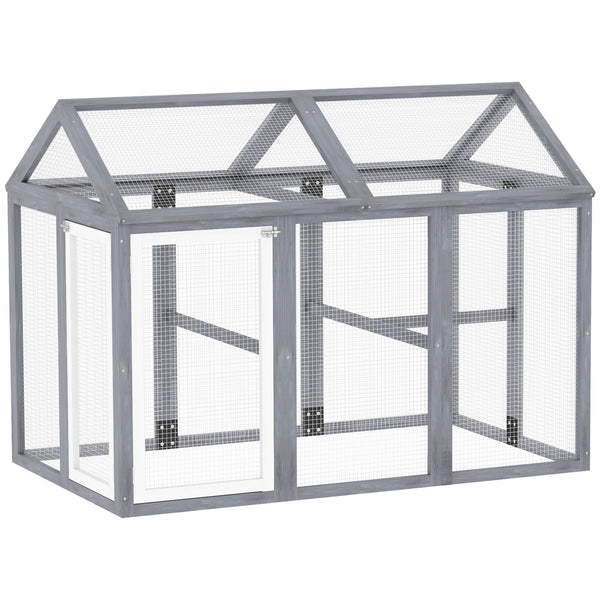PawHut Large Chicken Run, Wooden Chicken Coop, With Combinable Design - Wood Effect