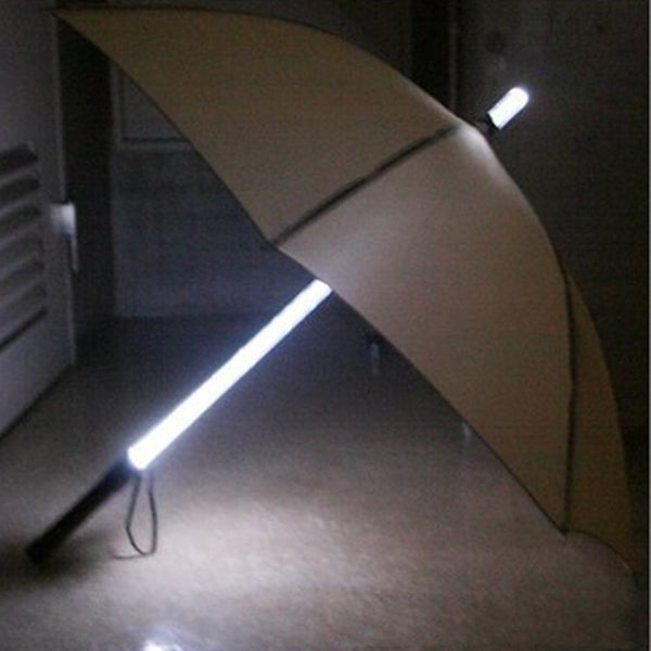 LED Illuminated Umbrella 8-Rib Mid-Handle Fashionable Long-Handle Glow-in-the-Dark Flashlight Umbrella