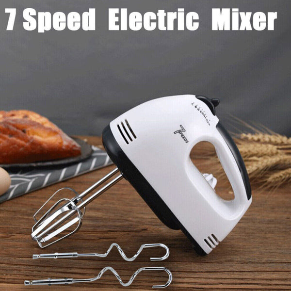Electric Handheld Whisk 7 Speed Hand Mixer Kitchen Egg Beater Cream Cake Blender