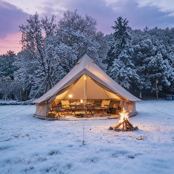 9.8FT 13.1FT Options Bell TentWaterproof Oxford Glamping Tent With Stove Jack 4 Season Family Camping Yurt Tent