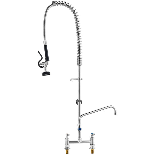 Kommerzielle Küchenarmatur Wasserhahn Mit Ausziehbarer Vorspülbrause, 112 Cm Höhe, 203 Mm Mitte, 305 Mm Schwenkauslauf, Messing Küchenspülenarmatur Zur Deckmontage, Für 1/2/3-Fach-Spüle