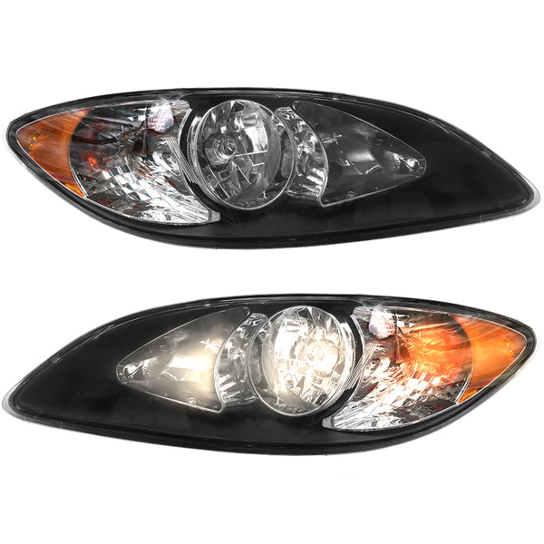 Black Headlights Assembly Compatible With International ProStar 2008-2016 Pair
