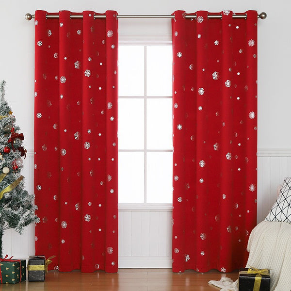 Short Hole-free Snowflake Shade Cloth Curtain