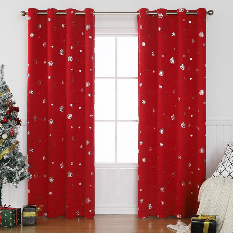 Short Hole-free Snowflake Shade Cloth Curtain