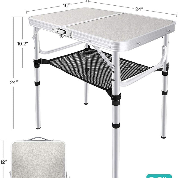 AMZ Small Ruler Camping Table 604060 Two Fold Foldable Camping Picnic With Net