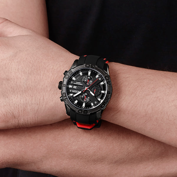 Silicone Strap Men's Calendar Luminous Quartz Watch