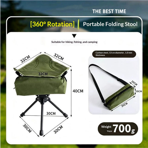 Outdoor Camping Triangle Stool, Portable And Rotatable Small Mazar Camping Fishing, Lightweight Small Folding Stool
